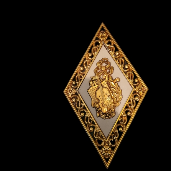 Mid Century Dart Ind. Set 4 Gold Diamond Plastic Molded Hanging Wall Decor - Picture 6 of 6